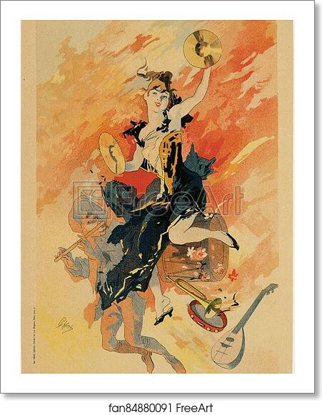 Free art print of Deuxième panneau sans texte : "La Musique". by Jules Chéret