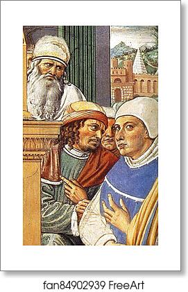 Free art print of St. Augustine Teaching in Rome. Detail by Benozzo Gozzoli