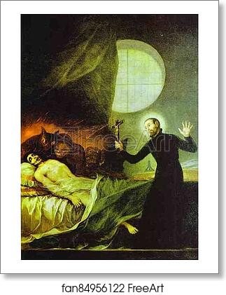Free art print of St. Francis Borgia Exorsizing by Francisco De Goya Y Lucientes