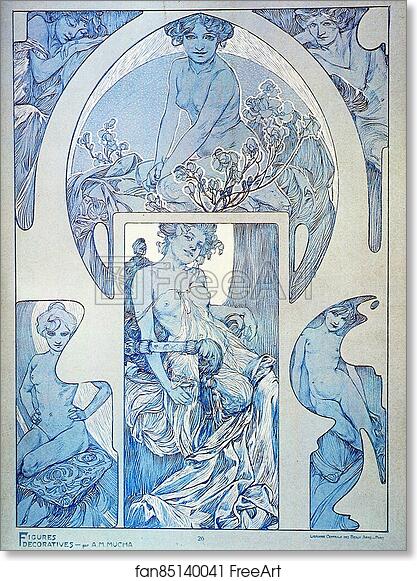 Free art print of Figures Decoratives by Alphonse Mucha