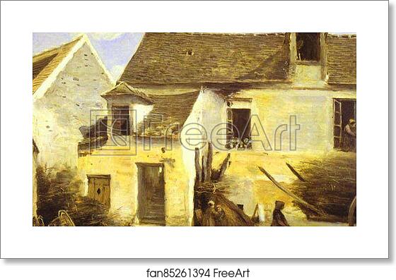 Free art print of Courtyard of a Peasant's House near Paris / Cour d'une maison de paysans aux environs de Paris by Jean-Baptiste-Camille Corot Free art print of Courtyard of a Peasant's House near Paris / Cour d'une maison de paysans aux environs de Paris by Jean-Baptiste-Camille Corot