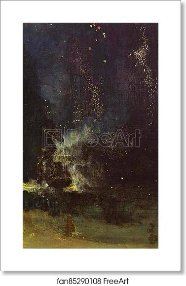 Free art print of Nocturne in Black and Gold: The Falling Rocket by James Abbott Mcneill Whistler