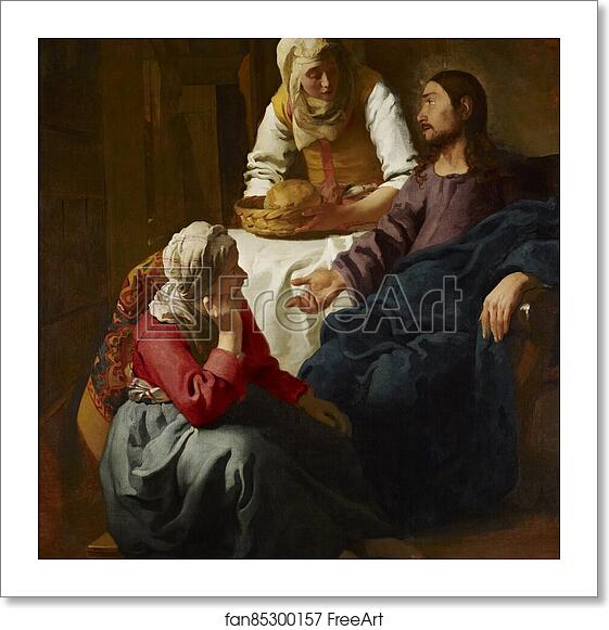 Free art print of Christ in the House of Martha and Mary by Johannes Vermeer Free art print of Christ in the House of Martha and Mary by Johannes Vermeer