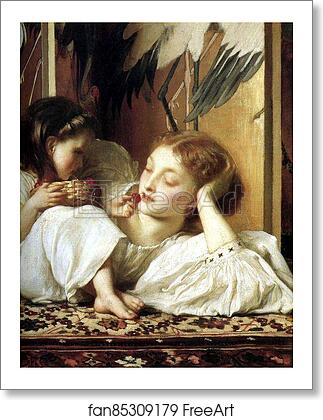 Free art print of Mother and Child (Cherries). Detail by Frederick Leighton