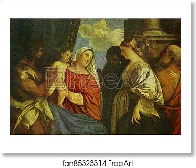 Free art print of The Virgin and Child with Four Saints by Titian