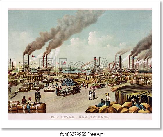 Free art print of The levee, New Orleans. by Currier & Ives Free art print of The levee, New Orleans. by Currier & Ives