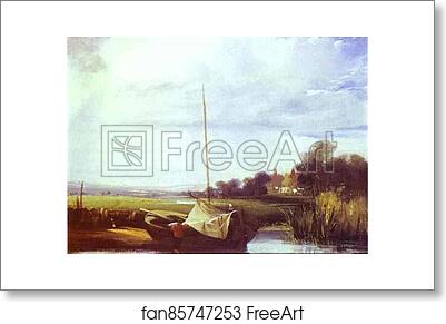 Free art print of River Scene in France by Richard Parkes Bonington