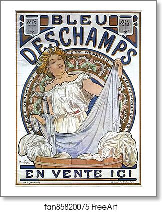 Free art print of Bleu Deschamps by Alphonse Mucha Free art print of Bleu Deschamps by Alphonse Mucha