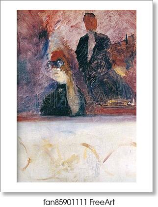 Free art print of The Theater Box with the Gilded Mask by Henri De Toulouse-Lautrec