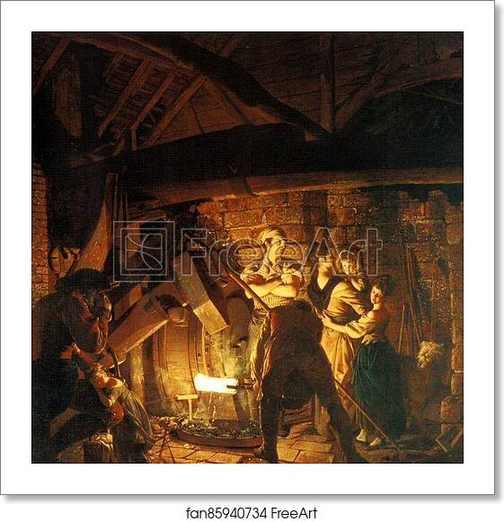 Free art print of An Iron Forge by Joseph Wright Of Derby