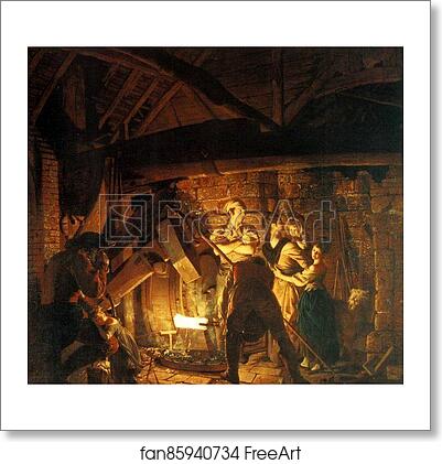 Free art print of An Iron Forge by Joseph Wright Of Derby