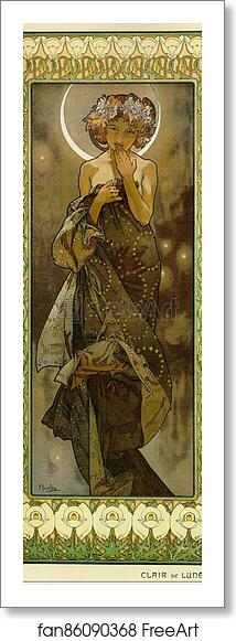 Free art print of Moon by Alphonse Mucha Free art print of Moon by Alphonse Mucha