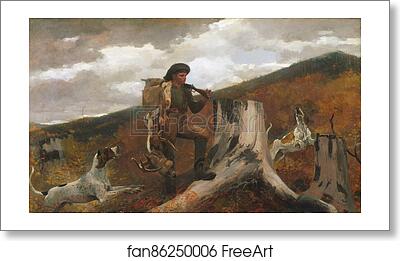 Free art print of A Huntsman and Dogs by Winslow Homer Free art print of A Huntsman and Dogs by Winslow Homer