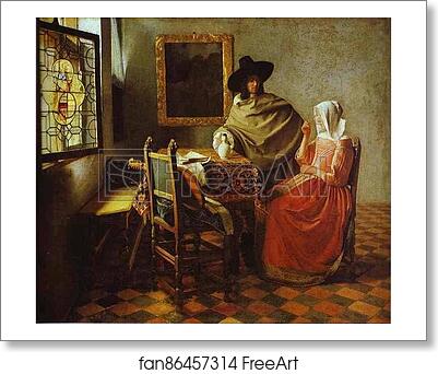 Free art print of The Glass of Wine by Jan Vermeer Free art print of The Glass of Wine by Jan Vermeer