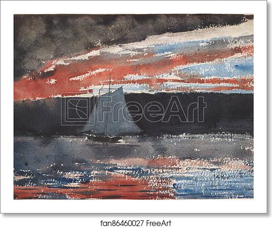Free art print of Schooner at Sunset by Winslow Homer Free art print of Schooner at Sunset by Winslow Homer