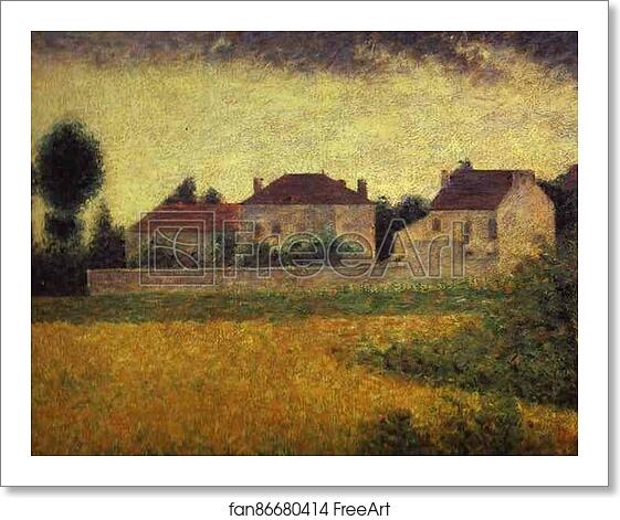Free art print of Ville-d'Avray, White Houses by Georges Seurat Free art print of Ville-d'Avray, White Houses by Georges Seurat