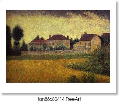 Free art print of Ville-d'Avray, White Houses by Georges Seurat