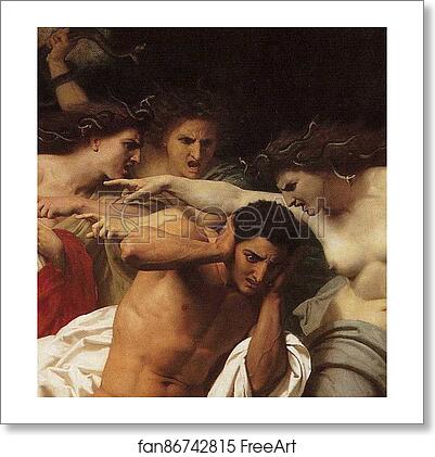 Free art print of Orestes Pursued by the Furies. Detail by William-Adolphe Bouguereau