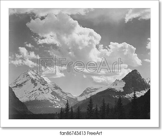 Free art print of In Glacier National Park, Montana. Photographs of National Parks and Monuments, compiled 1941 - 1942, documenting the period ca. 1933 - 1942. by Ansel Adams (1902-1984) Free art print of In Glacier National Park, Montana. Photographs of National Parks and Monuments, compiled 1941 - 1942, documenting the period ca. 1933 - 1942. by Ansel Adams (1902-1984)