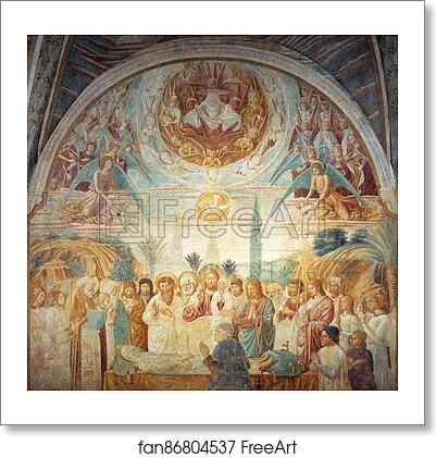 Free art print of Tabernacle of the Madonna delle Tosse: Death of Mary by Benozzo Gozzoli