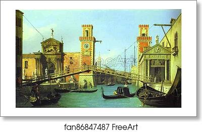 Free art print of The Arsenal: the Water Entrance by Giovanni Antonio Canale, Called Canaletto