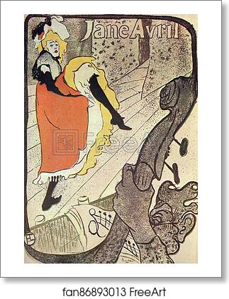 Free art print of Poster: Jane Avril at the Jardin de Paris by Henri De Toulouse-Lautrec