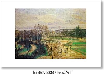 Free art print of The Tuileries Gardens in Rain by Camille Pissarro