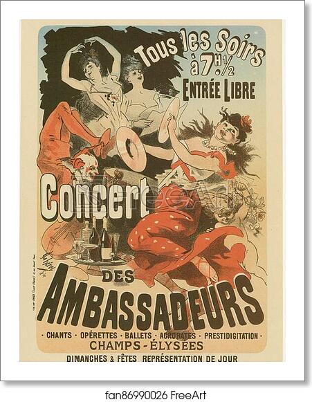 Free art print of Le "Concert des Ambassadeurs". by Jules Chéret Free art print of Le "Concert des Ambassadeurs". by Jules Chéret