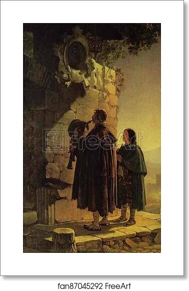 Free art print of Pifferary in front of Madonna by Karl Brulloff Free art print of Pifferary in front of Madonna by Karl Brulloff