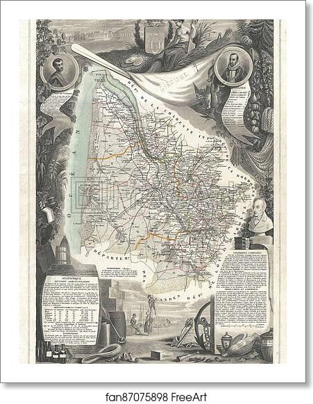 Free art print of Dept. de la Gironde. by Victor Jules Levasseur
