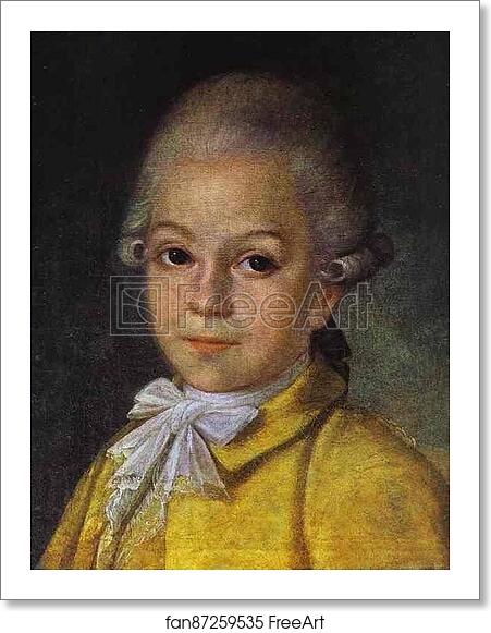 Free art print of Portrait of Dmitry Cherevin at the Age of 6 by Grigory Ostrovsky