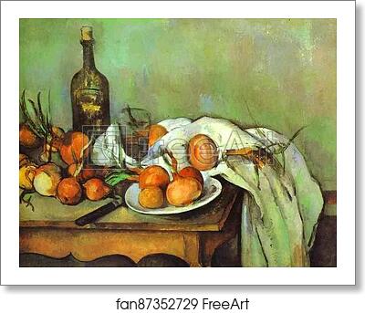 Free art print of Still Life with Onions by Paul Cézanne
