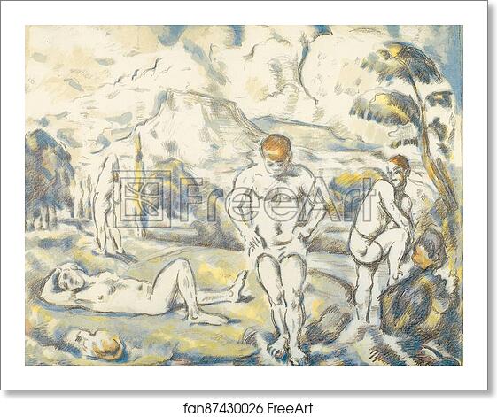 Free art print of The bathers (large plate) by Paul Cézanne Free art print of The bathers (large plate) by Paul Cézanne