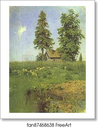 Free art print of Small Hut in a Meadow by Isaac Levitan
