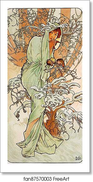 Free art print of Winter by Alphonse Mucha Free art print of Winter by Alphonse Mucha