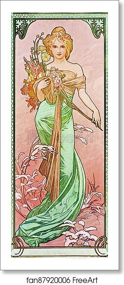 Free art print of Spring by Alphonse Mucha