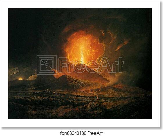 Free art print of An Eruption of Vesuvius, Seen from Portici by Joseph Wright Of Derby Free art print of An Eruption of Vesuvius, Seen from Portici by Joseph Wright Of Derby