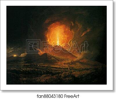 Free art print of An Eruption of Vesuvius, Seen from Portici by Joseph Wright Of Derby