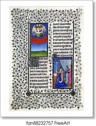 Free art print of The Belles Heures of Jean de France, Duke de Berry. Page with Duchess de Berry Praying by Limbourg Brothers