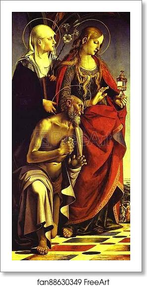 Free art print of SS. Catherine of Siena, Mary Magdalene and Jerome by Luca Signorelli