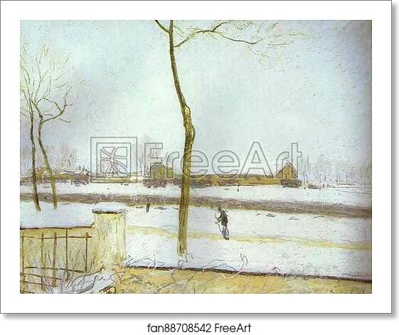 Free art print of Snow Scene, Moret Station by Alfred Sisley Free art print of Snow Scene, Moret Station by Alfred Sisley