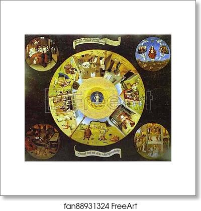 Free art print of Tabletop of the Seven Deadly Sins and the Four Last Things by Hieronymus Bosch