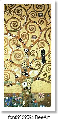 Free art print of Cartoon for the frieze in the Villa Stoclet in Brussels: central part of the Tree of Life by Gustav Klimt