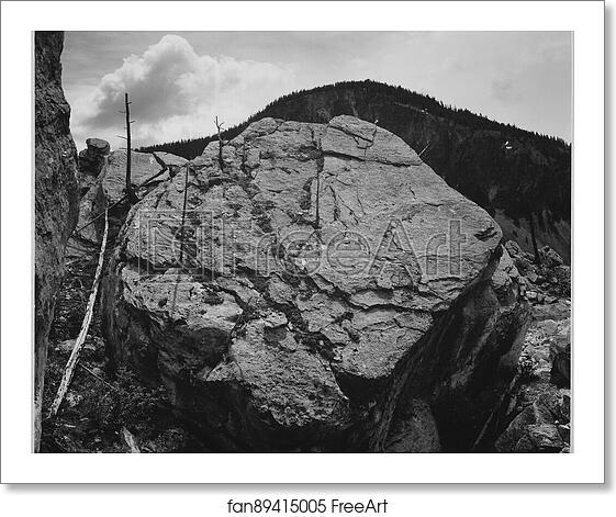 Free art print of Boulder with hill in background, "Rocks at Silver Gate, Yellowstone National Park," Wyoming. Photographs of National Parks and Monuments, compiled 1941 - 1942, documenting the period ca. 1933 - 1942. by Ansel Adams (1902-1984) Free art print of Boulder with hill in background, "Rocks at Silver Gate, Yellowstone National Park," Wyoming. Photographs of National Parks and Monuments, compiled 1941 - 1942, documenting the period ca. 1933 - 1942. by Ansel Adams (1902-1984)
