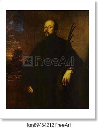 Free art print of Portrait of a Painter with a Palm by Titian