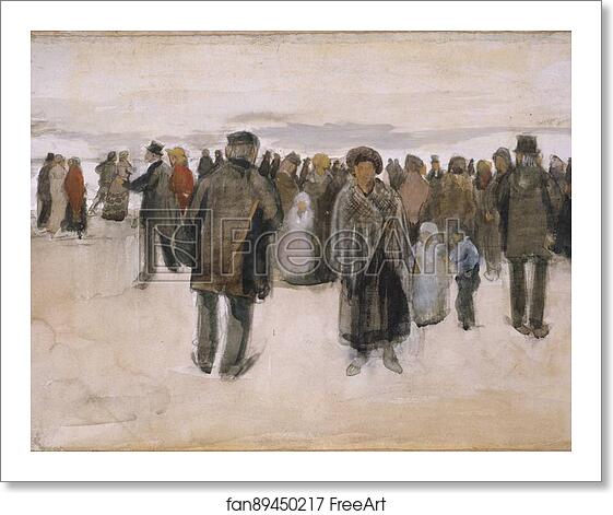 Free art print of Beach at Scheveningen / People Strolling on the Beach by Vincent Van Gogh Free art print of Beach at Scheveningen / People Strolling on the Beach by Vincent Van Gogh