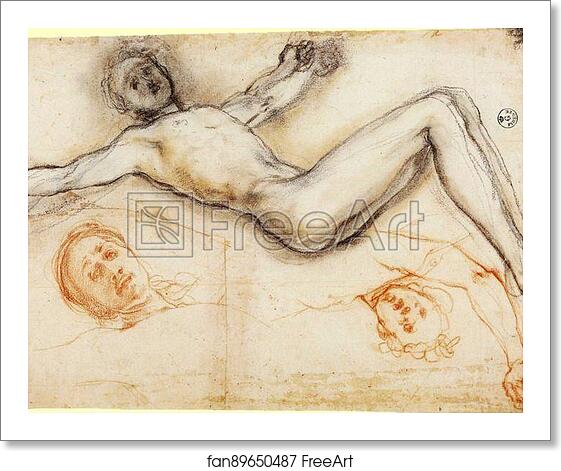 Free art print of Study of the Nailing of Christ to the Cross by Jacopo Carrucci, Known As Pontormo Free art print of Study of the Nailing of Christ to the Cross by Jacopo Carrucci, Known As Pontormo