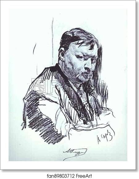 Free art print of Portrait of the Composer Alexander Glazunov by Valentin Serov