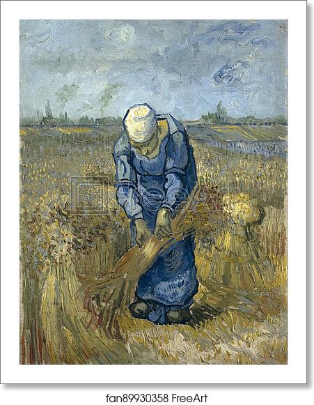 Free art print of Peasant woman binding sheaves (after Millet) by Vincent Van Gogh Free art print of Peasant woman binding sheaves (after Millet) by Vincent Van Gogh