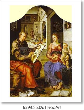 Free art print of St. Luke Painting the Virgin by Maerten Jacobsz Van Heemskerck
